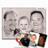 Digital Toned Sketch Portrait Family Generation Custom Portrait
