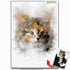 Natural Watercolour Portrait Pet Cat Custom Portrait