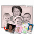 Digital Toned Sketch Portrait Grandma & Babies Custom Portrait