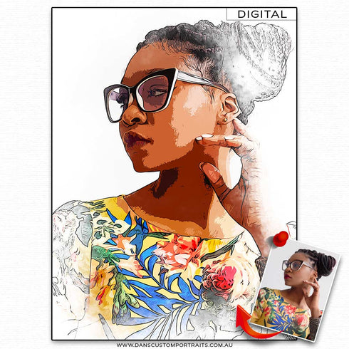 Oily Vector Custom Portrait model girl