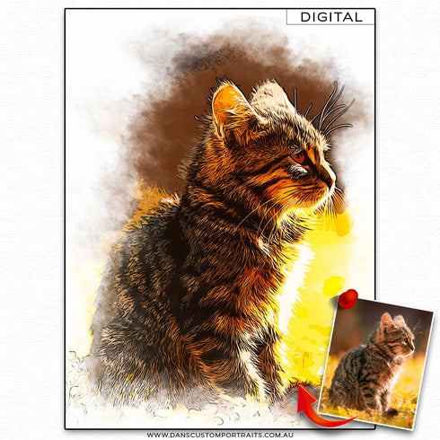 Oily Vector Custom Portrait Pet Cat