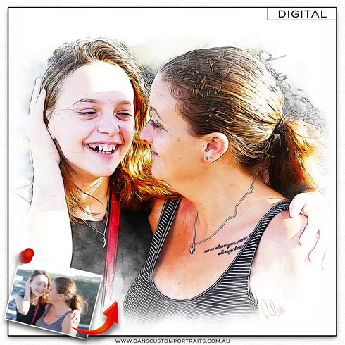 Oily Vector Custom Portrait family love